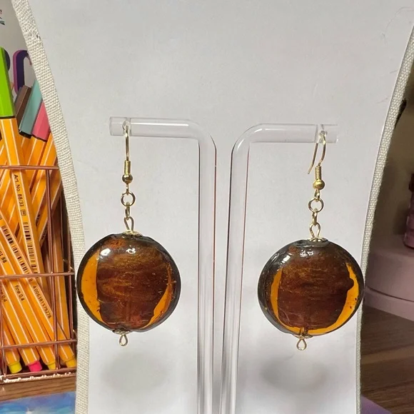 “Sienna Sunset” Artisan Beaded Necklace & Earring Set - Picture 3 of 11